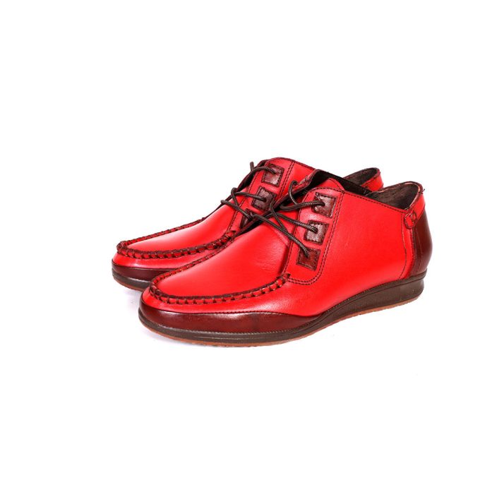 کفش چرم زنانه کد 175 رنگ قرمز (3)