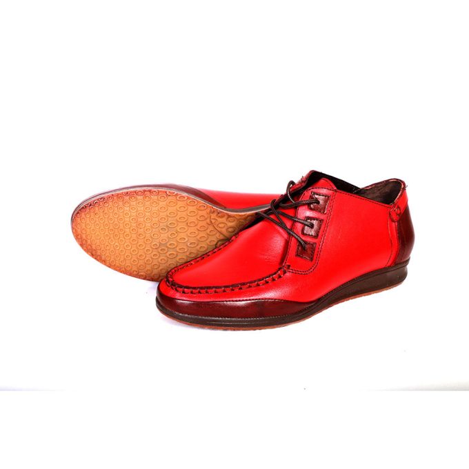 کفش چرم زنانه کد 175 رنگ قرمز (4)