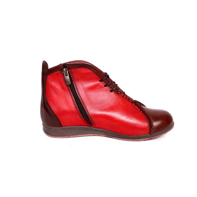 کفش چرم زنانه کد 400 - رنگ قرمز (4)
