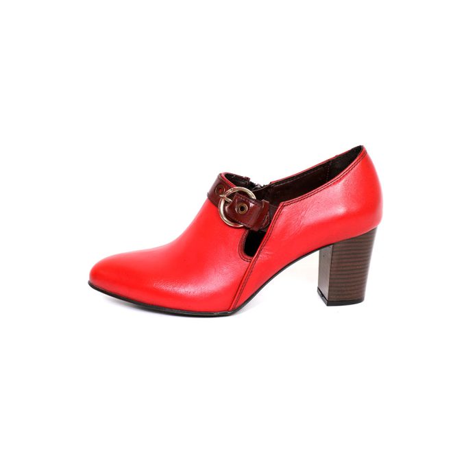 کفش چرم زنانه کد 411 رنگ قرمز (1)