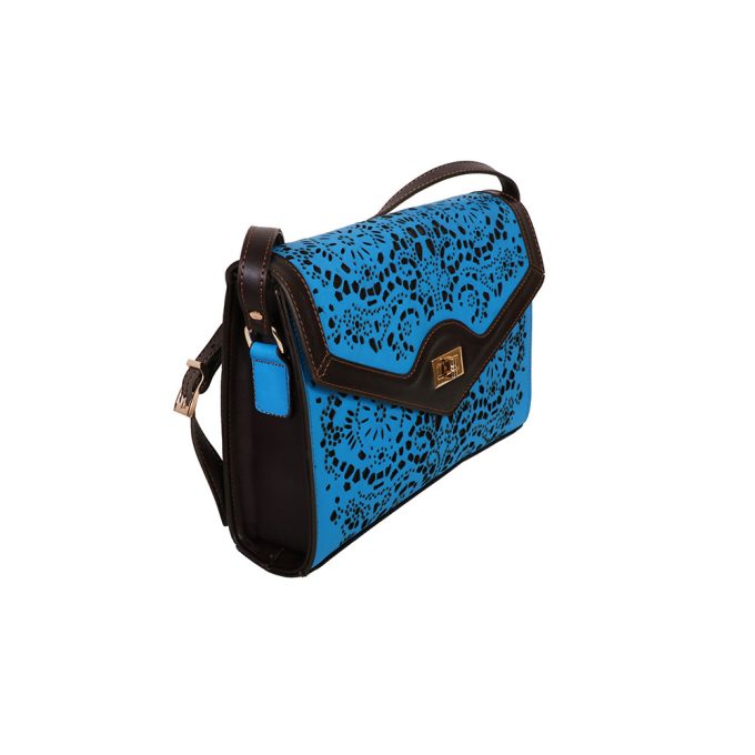کیف چرم زنانه کد 849 رنگ آبی (2)