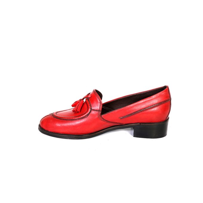 کفش چرم زنانه کد 478 رنگ قرمز (2)
