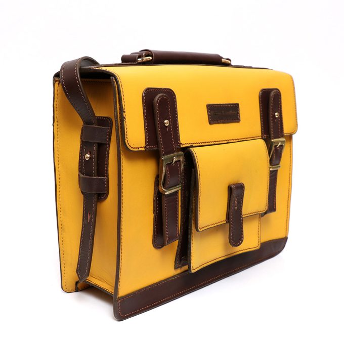 کیف چرم زنانه کد 875 زرد (3)