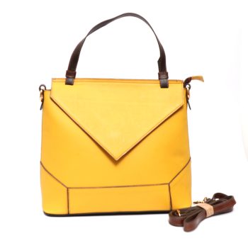 کیف چرم زنانه کد 876 زرد (1)